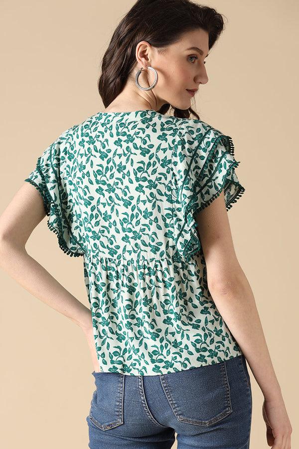 Gipsy Gipsy Green Fashion Rayon Blouse Green
