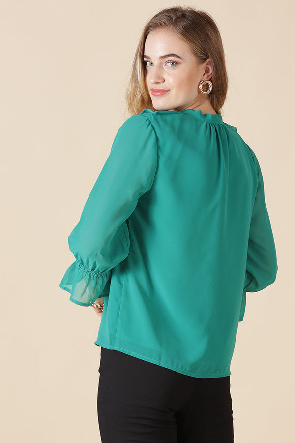 Gipsy Gipsy Green Georgette Blouse Green