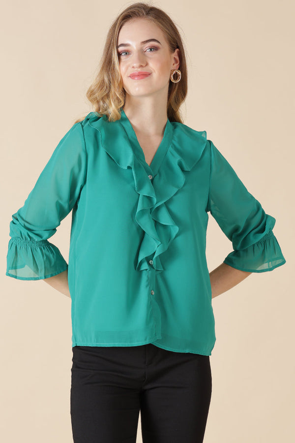 gipsy Gipsy Green Georgette Blouse Green