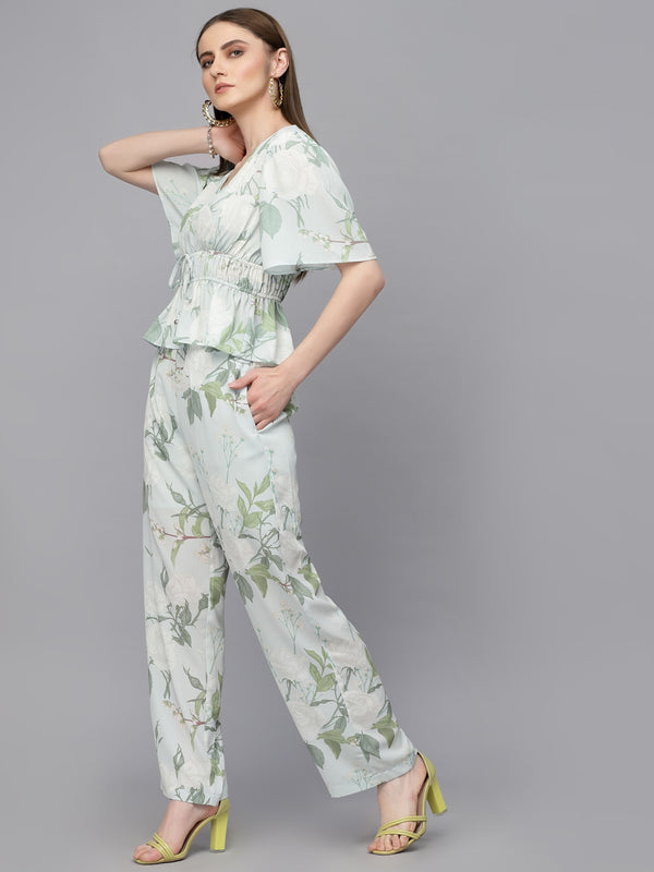 Gipsy Gipsy Green Georgette Co-Ord Pant Green