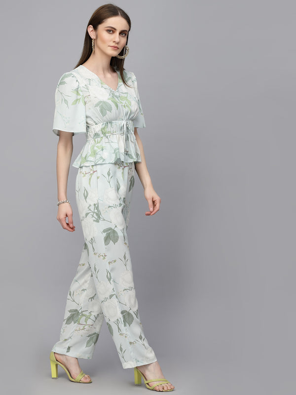 Gipsy Gipsy Green Georgette Co-Ord Pant Green