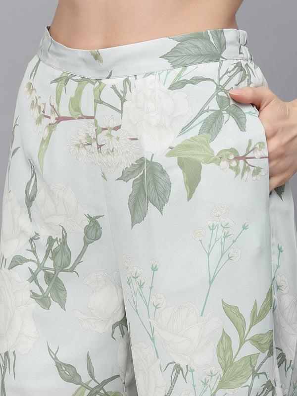 Gipsy Gipsy Green Georgette Co-Ord Pant Green