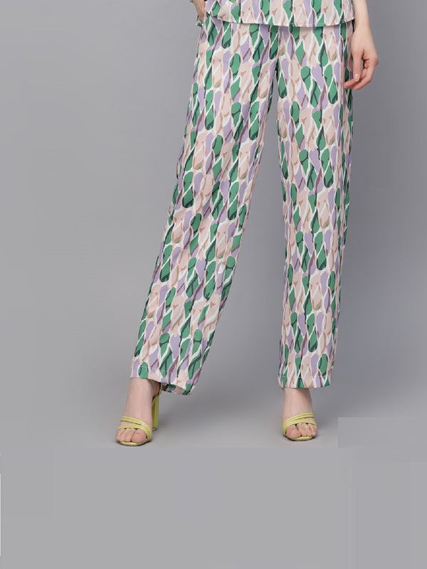 gipsy Gipsy Green Georgette Co-Ord Pant Green