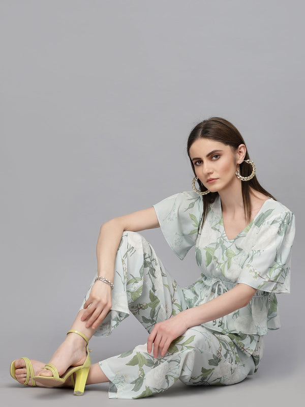 Gipsy Gipsy Green Georgette Co-Ord Top Green