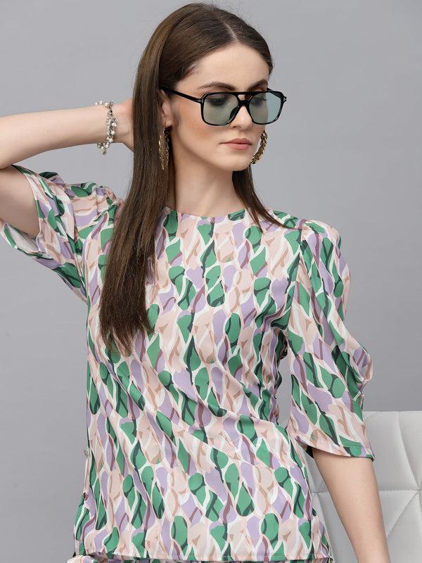 gipsy Gipsy Green Georgette Co-Ord Top Green