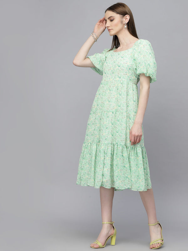 Gipsy Gipsy Green Georgette Dress Green