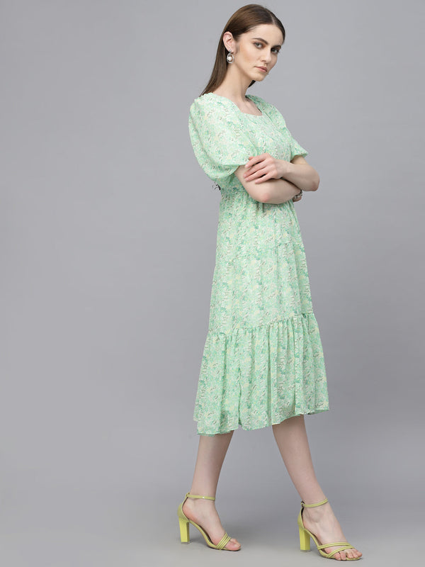 Gipsy Gipsy Green Georgette Dress Green