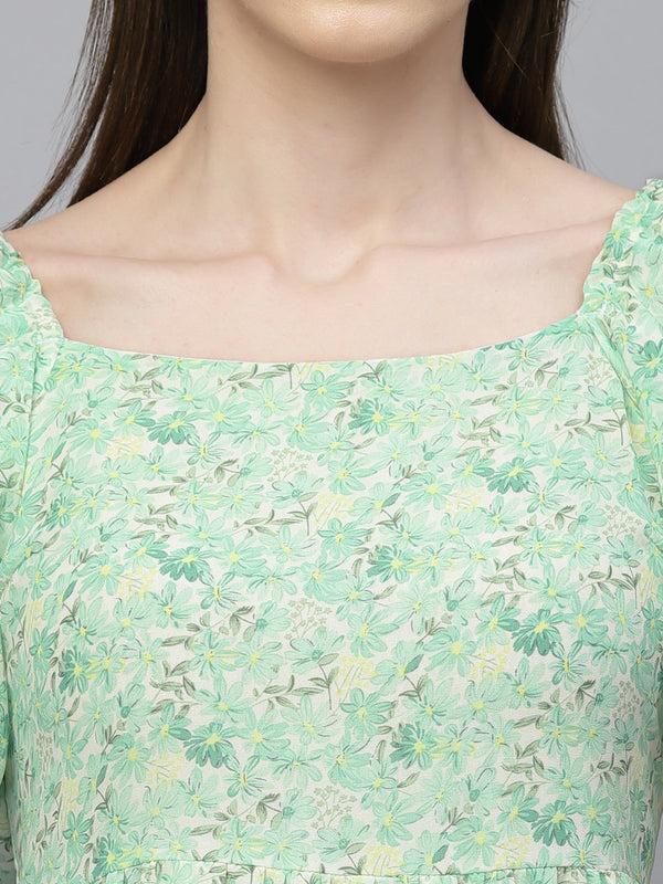 Gipsy Gipsy Green Georgette Dress Green