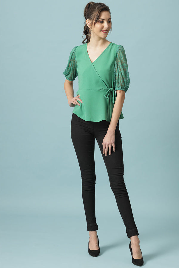 Gipsy Gipsy Green Poleyster Blouse