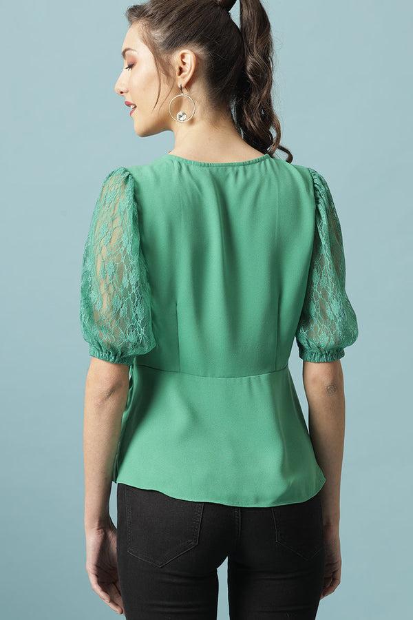 Gipsy Gipsy Green Poleyster Blouse