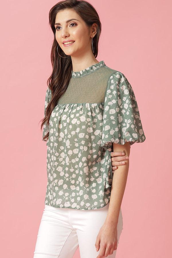 Gipsy Gipsy Green Poleyster Blouse