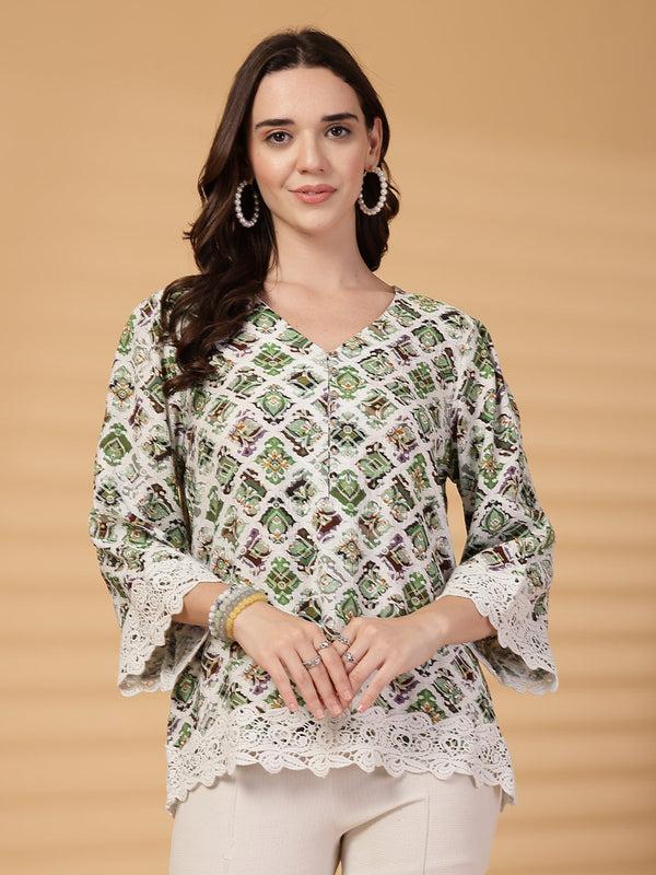 gipsy Gipsy Green Printed Tunic