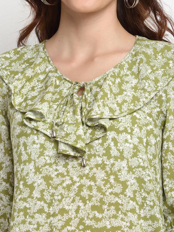 Gipsy Gipsy Green Rayon Crepe Tops