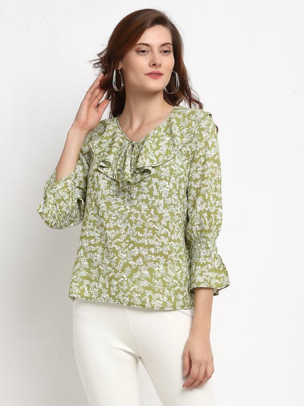 gipsy Gipsy Green Rayon Crepe Tops