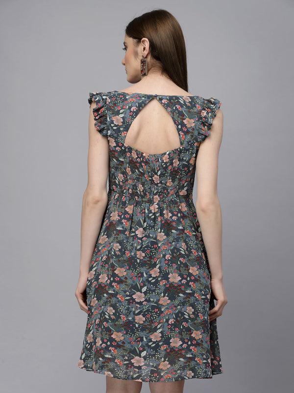 Gipsy Gipsy Grey Georgette Dress Grey