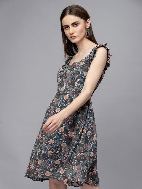 Gipsy Gipsy Grey Georgette Dress Grey