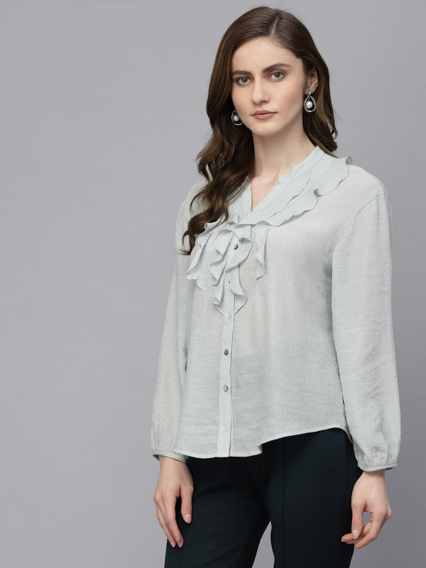 gipsy Gipsy Grey Polyester Tunic Grey