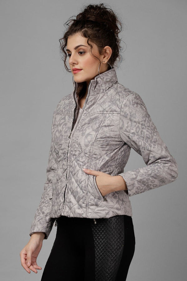 Gipsy Gipsy Grey Printed Polyester Jacket Grey