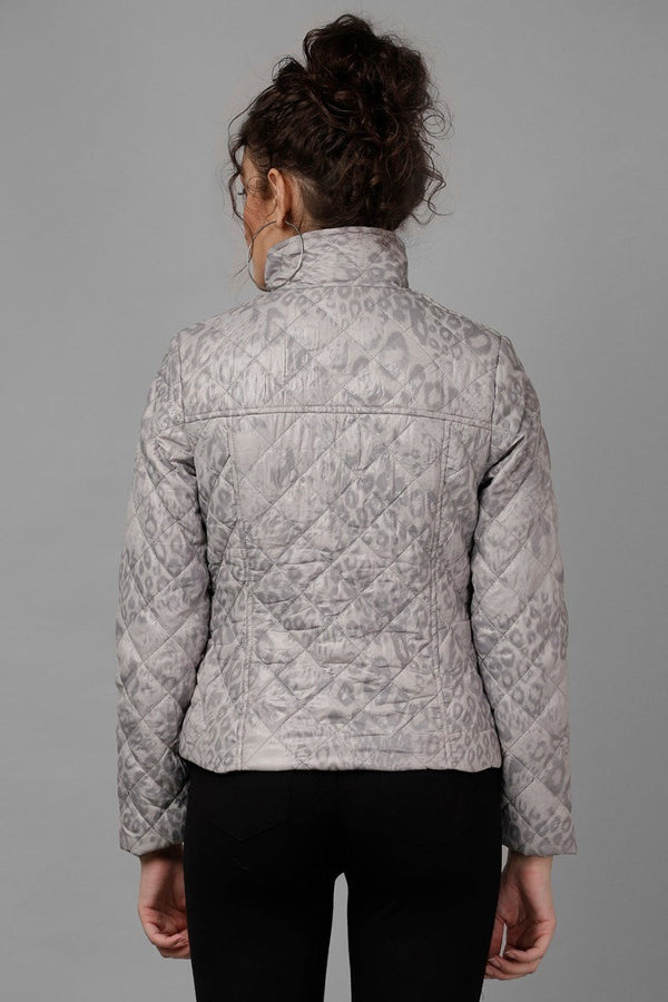Gipsy Gipsy Grey Printed Polyester Jacket Grey