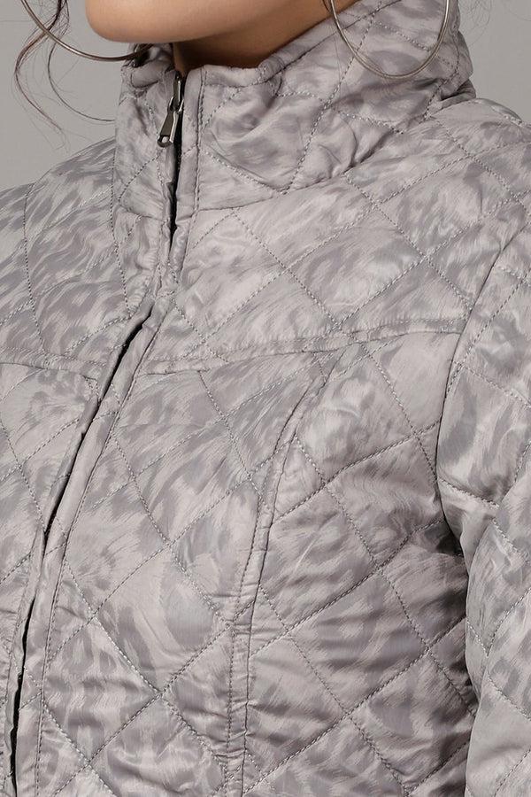 Gipsy Gipsy Grey Printed Polyester Jacket Grey