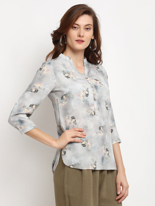 Gipsy Gipsy Grey Rayon Crepe Tunic