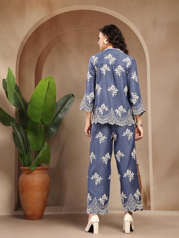 Gipsy Gipsy Indigo Schiffli Cotton Cord Set Indigo