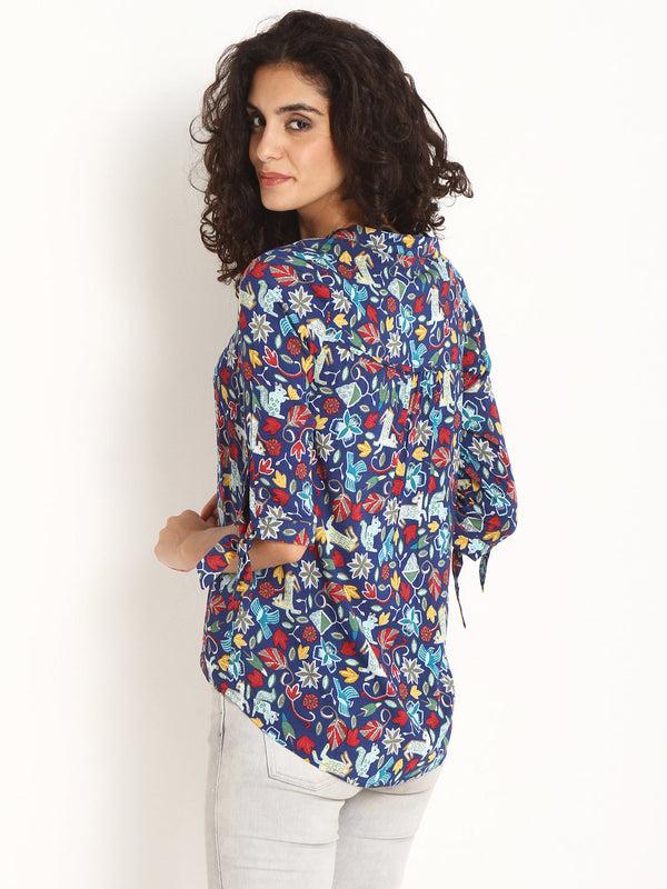 Gipsy Gipsy Ink Blue Print Modal Tunic