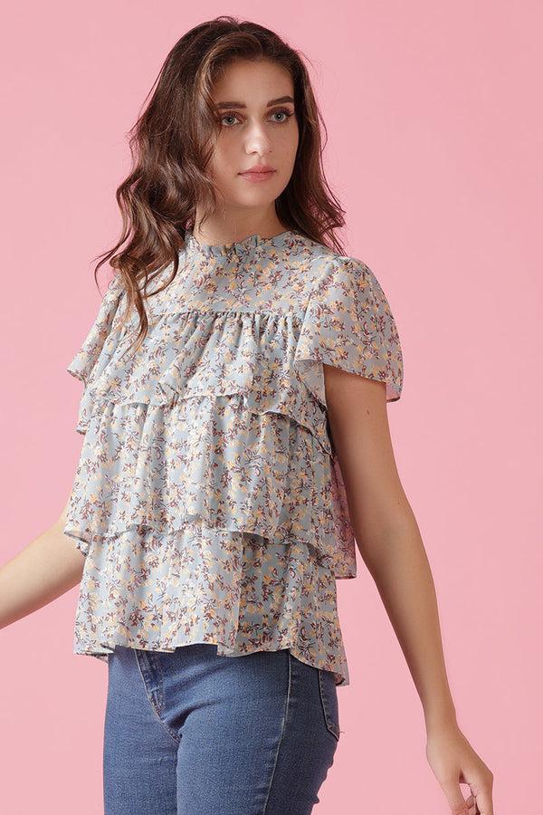 Gipsy Gipsy Jade Green Georgette Blouse Green