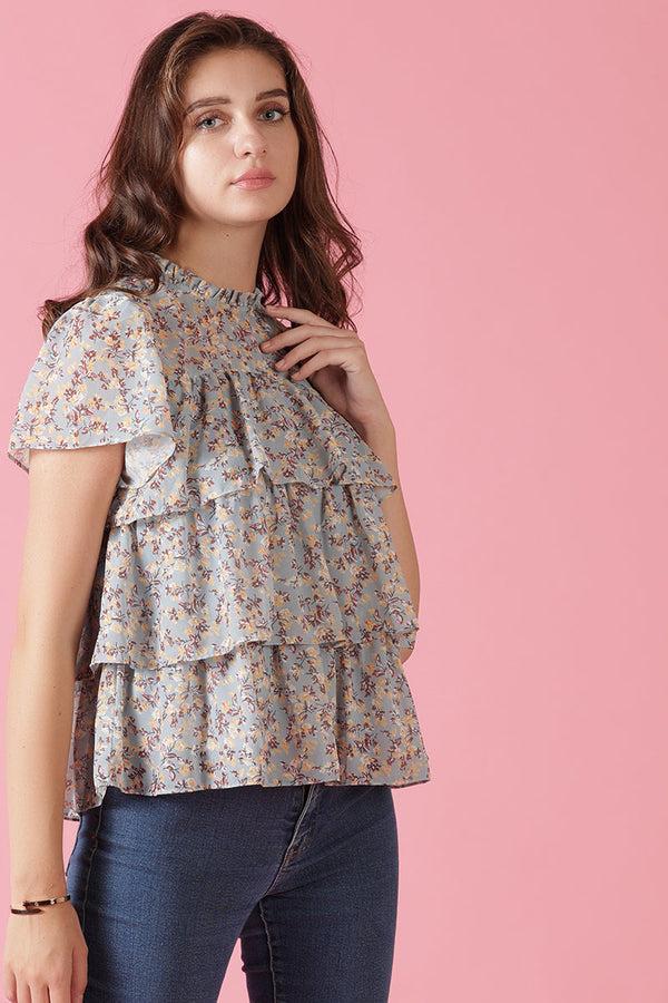 Gipsy Gipsy Jade Green Georgette Blouse Green