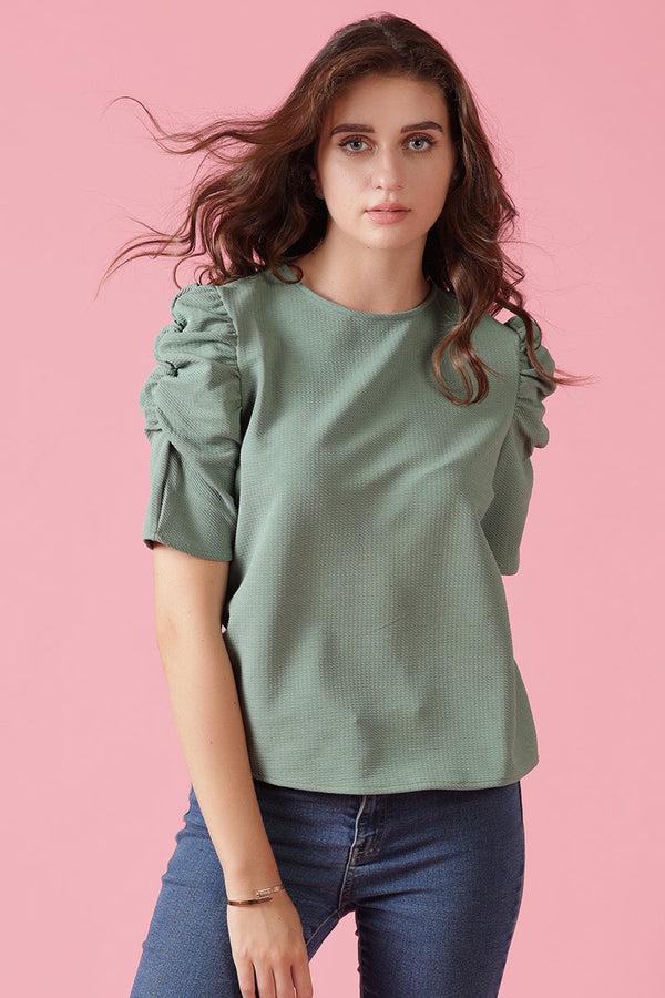 Gipsy Gipsy Jade Green Knit Blouse Green