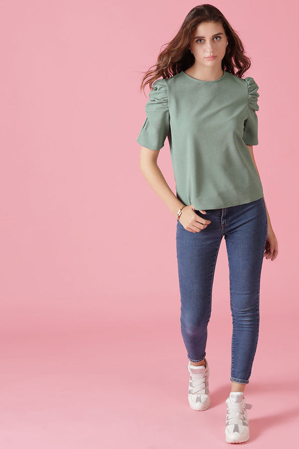 Gipsy Gipsy Jade Green Knit Blouse Green