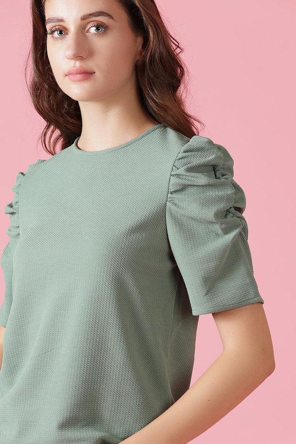 Gipsy Gipsy Jade Green Knit Blouse Green