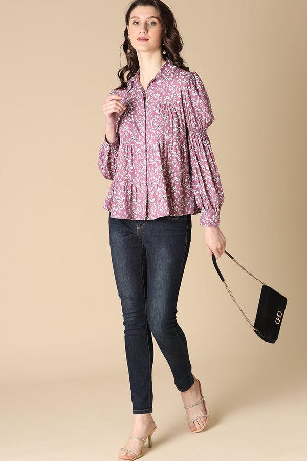 Gipsy Gipsy Lavender Fashion Rayon Shirt Lavender