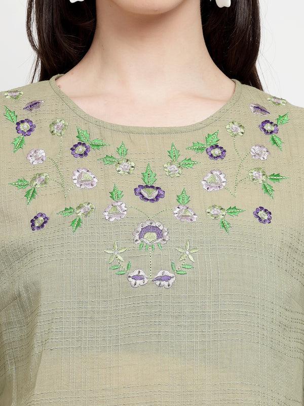 Gipsy Gipsy Light Green Cotton Tunic Light Green