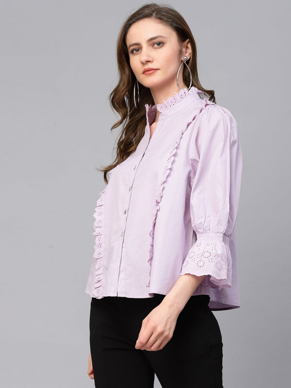 Gipsy Gipsy Lilac Cotton Blouse Lilac