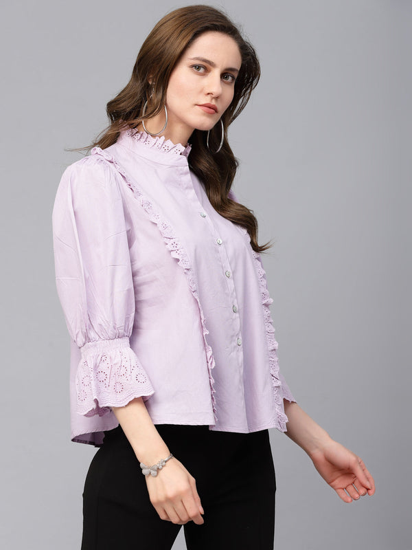 Gipsy Gipsy Lilac Cotton Blouse Lilac