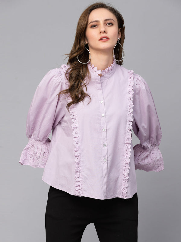gipsy Gipsy Lilac Cotton Blouse Lilac