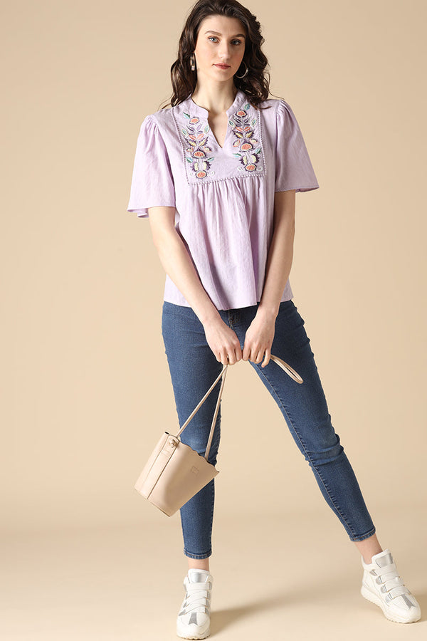 Gipsy Gipsy Lilac Fashion Cotton Tunic Lilac