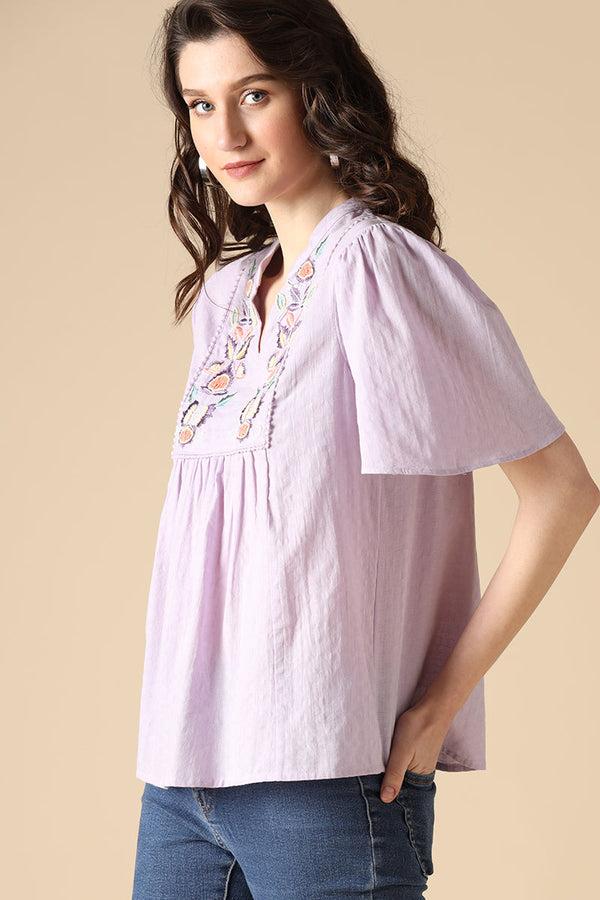 Gipsy Gipsy Lilac Fashion Cotton Tunic Lilac