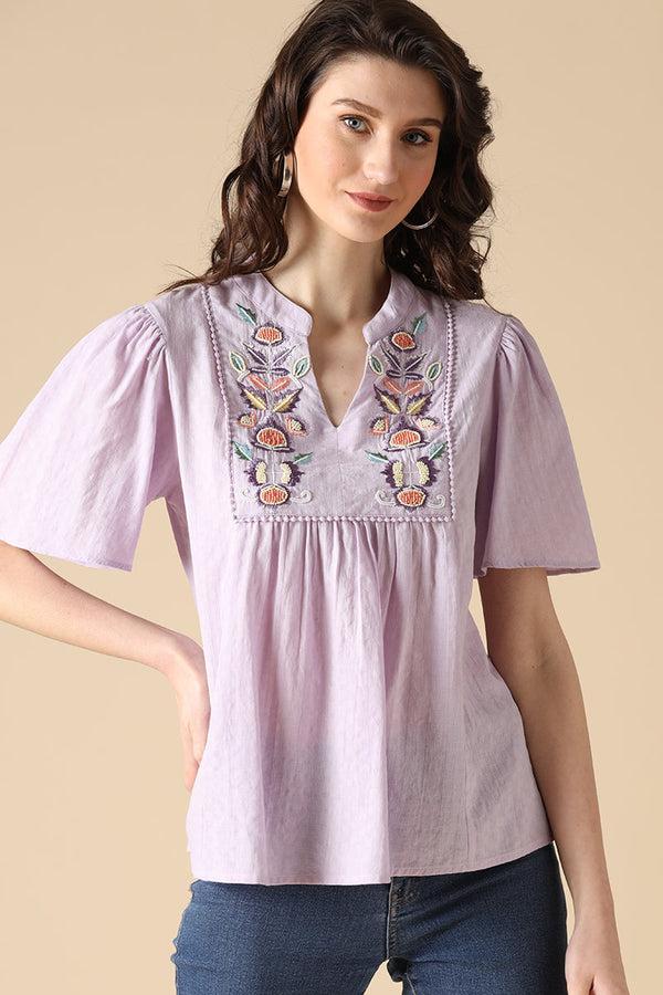 gipsy Gipsy Lilac Fashion Cotton Tunic Lilac