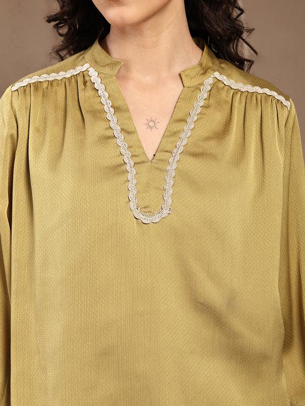 Gipsy Gipsy Lime Green Plain Tunic