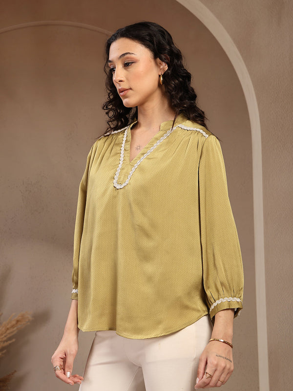 Gipsy Gipsy Lime Green Plain Tunic