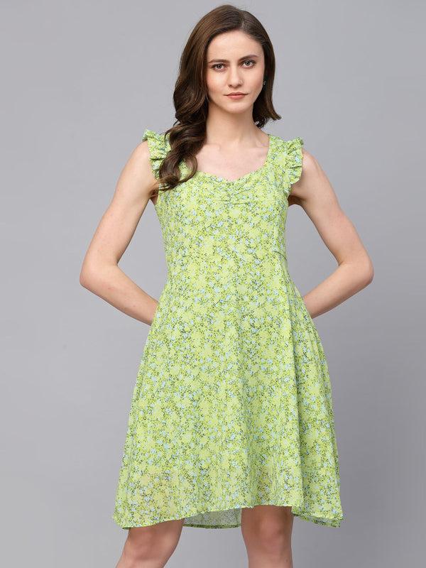 gipsy Gipsy Lime Green Synthetics Dress Lime Green