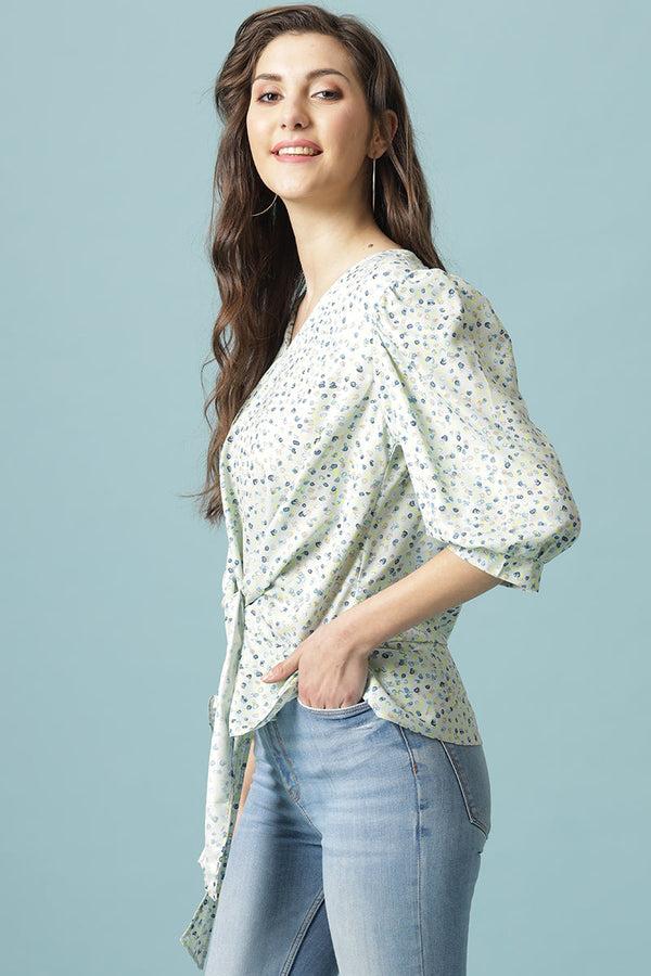 Gipsy Gipsy Mint Green Poleyster Blouse