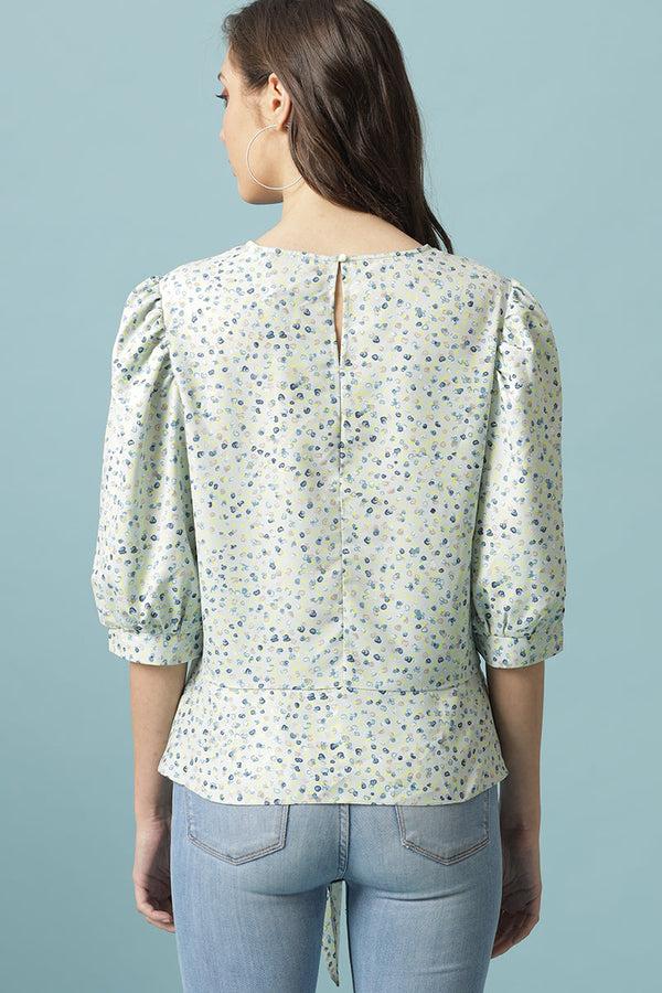 Gipsy Gipsy Mint Green Poleyster Blouse