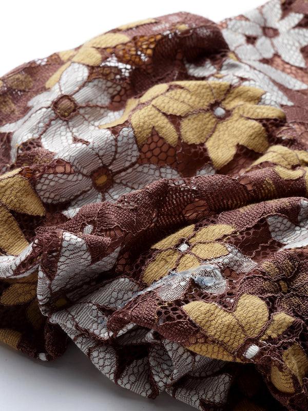 Gipsy Gipsy Mocca Net Fabric Blouse Mocca