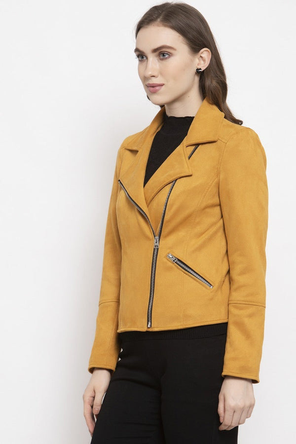 Gipsy Gipsy Mustard Solid Polyester Jacket Mustard