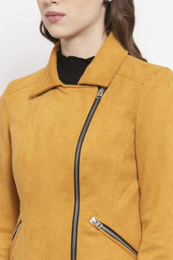 Gipsy Gipsy Mustard Solid Polyester Jacket Mustard