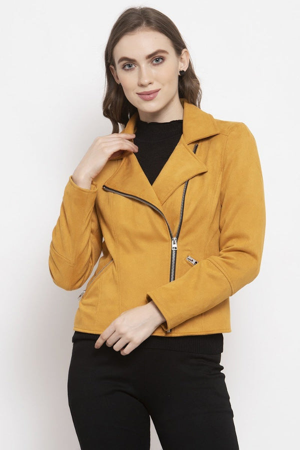 gipsy Gipsy Mustard Solid Polyester Jacket Mustard