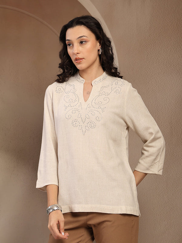 Gipsy Gipsy Natural Solid Linen Tunic Natural